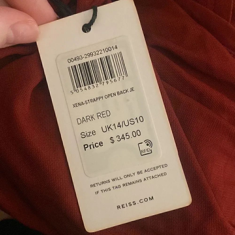 Reiss NWT XENA STRAPPY OPEN BACK COCKTAIL DRESS in Dark Red Size 10 MSRP $385 - Picture 12 of 12